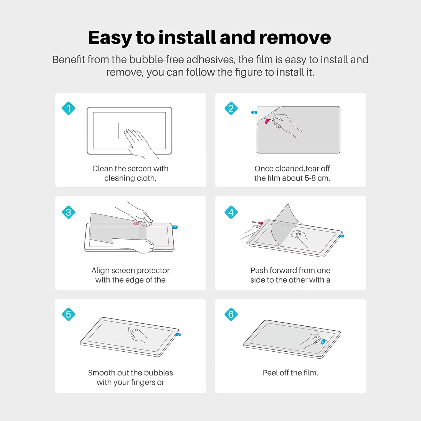 Drawing Tablet Anti-Glare Matte Screen Protector, Anti-Scratch Protector Film for Android Tablet Kamvas Slate 10