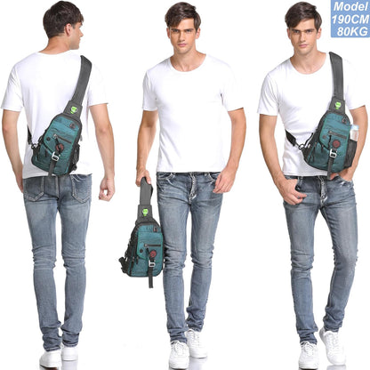 Sling Bag Chest Shoulder Backpack Crossbody Bags for Tablet Laptop Outdoor Hiking Men Women
