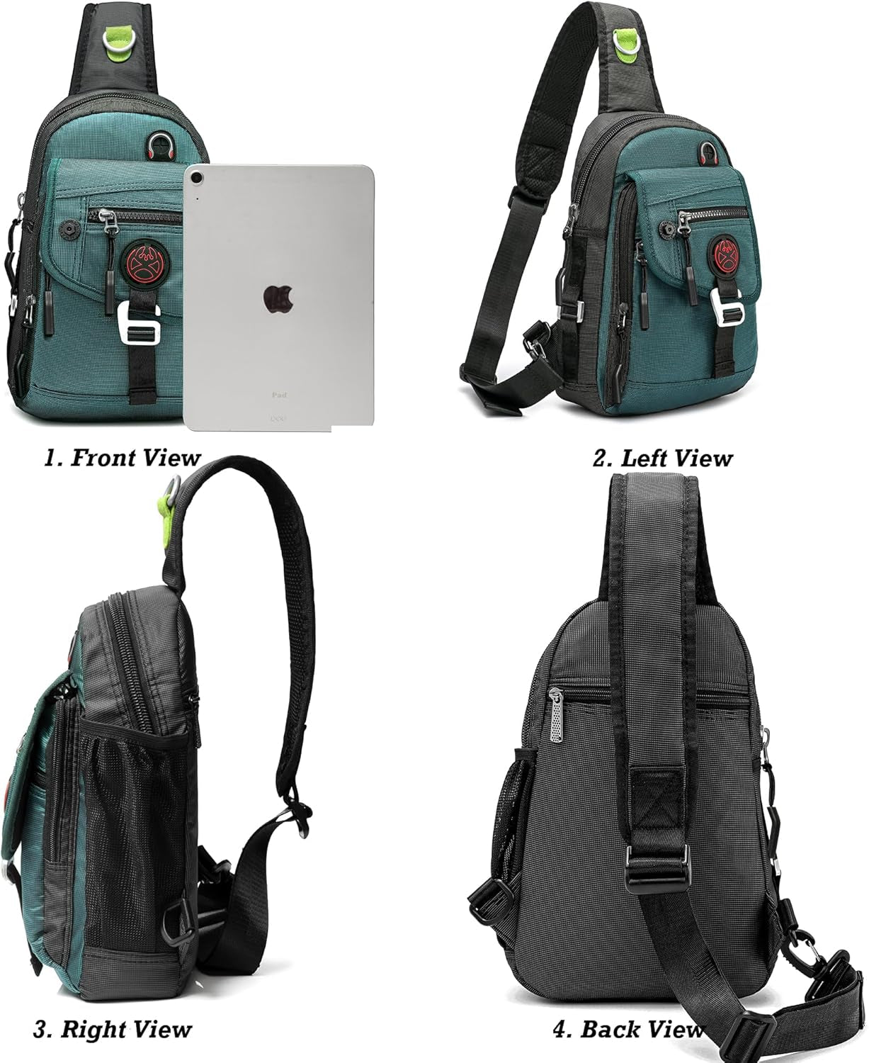 Sling Bag Chest Shoulder Backpack Crossbody Bags for Tablet Laptop Outdoor Hiking Men Women
