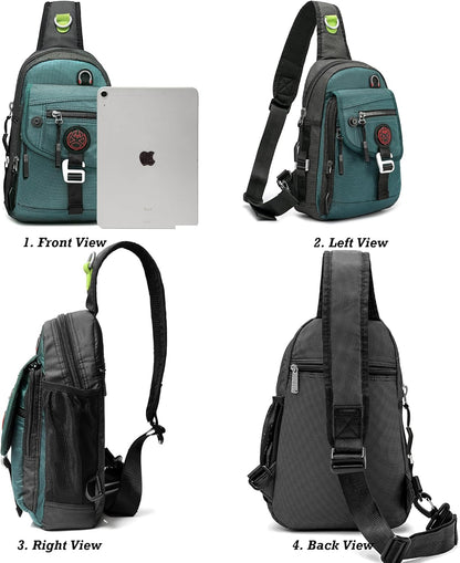 Sling Bag Chest Shoulder Backpack Crossbody Bags for Tablet Laptop Outdoor Hiking Men Women