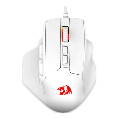 M806 Gaming Mouse, 7 Programmable Buttons Wired RGB Mouse, Software Supports DIY Keybinds & Backlit, Black/White Mouse