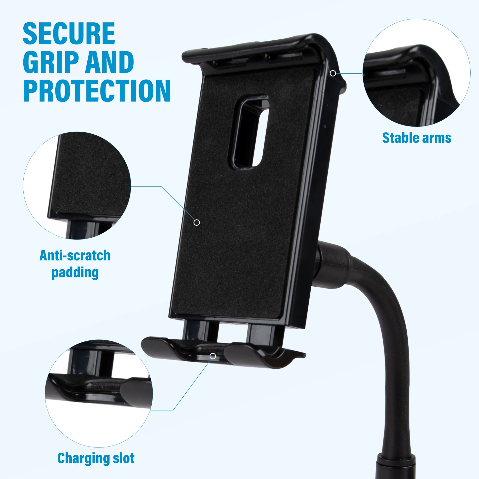 Car Cup Holder Phone Mount 2 in 1 Cup Holder Tablet Mount & Cup Phone Holder for Car with Adjustable Base