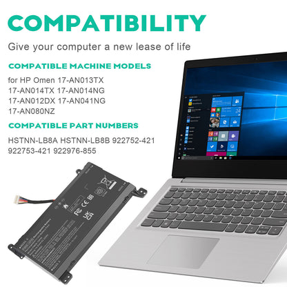 FM08 Battery for HP OMEN 17-An1Xx 17T-AN000 HSTNN-LB8B 922753-421 922977-855