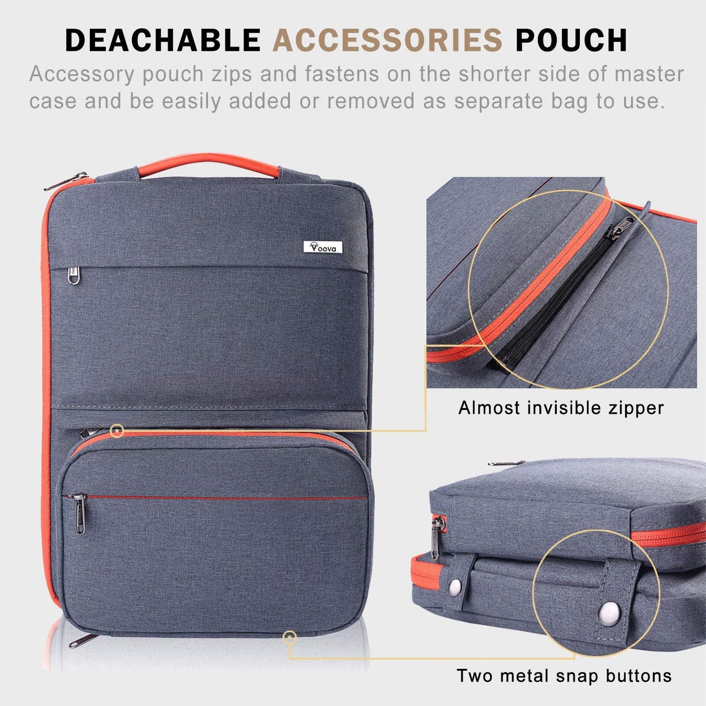 Laptop Sleeve Case 13 14 Inch Compatible with Macbook Air 13 M2/M3/M4, Macbook Pro 13/14,13.5”Surface Laptop 4/5,Chromebook 14,2 in 1 Waterproof Computer Bag with Detachable Accessory Pouch
