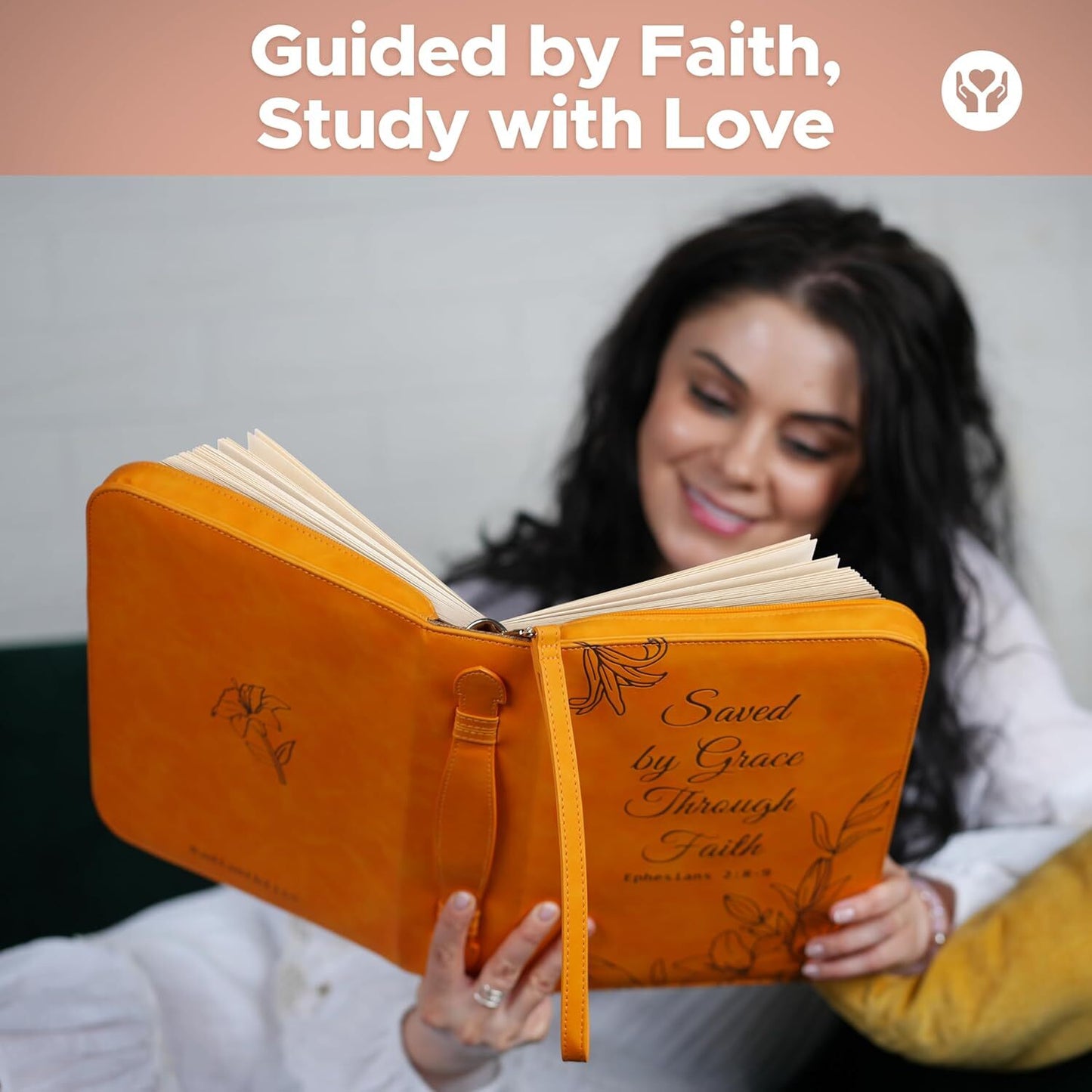 Large Bible Cover Case for Women (11"X8"X2.5") PU Leather Bible Cover for Girl