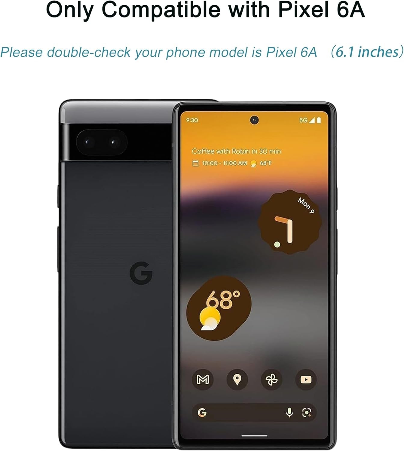 3 PCS Screen Protectors for Google Pixel 6A, HD Tempered Glass Screen...