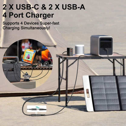 HKY Car Charger Multiple Ports Gan USB-C PD3.1(140W)+QC