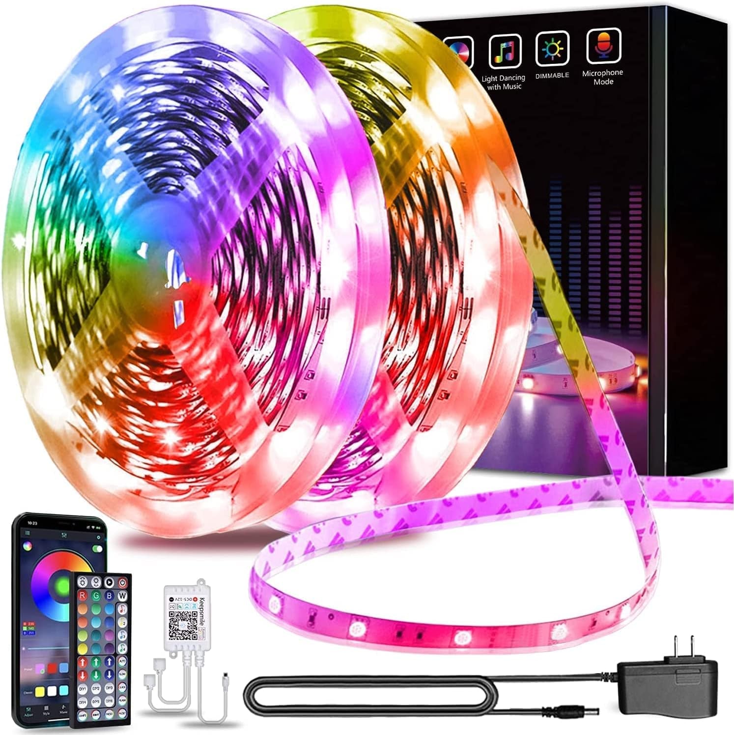 Transform Your Space with ZOZOO Smart LED Strip Lights - Bluetooth Control, Music Sync & Color Changing for Ultimate Bedroom & Party Ambiance!
