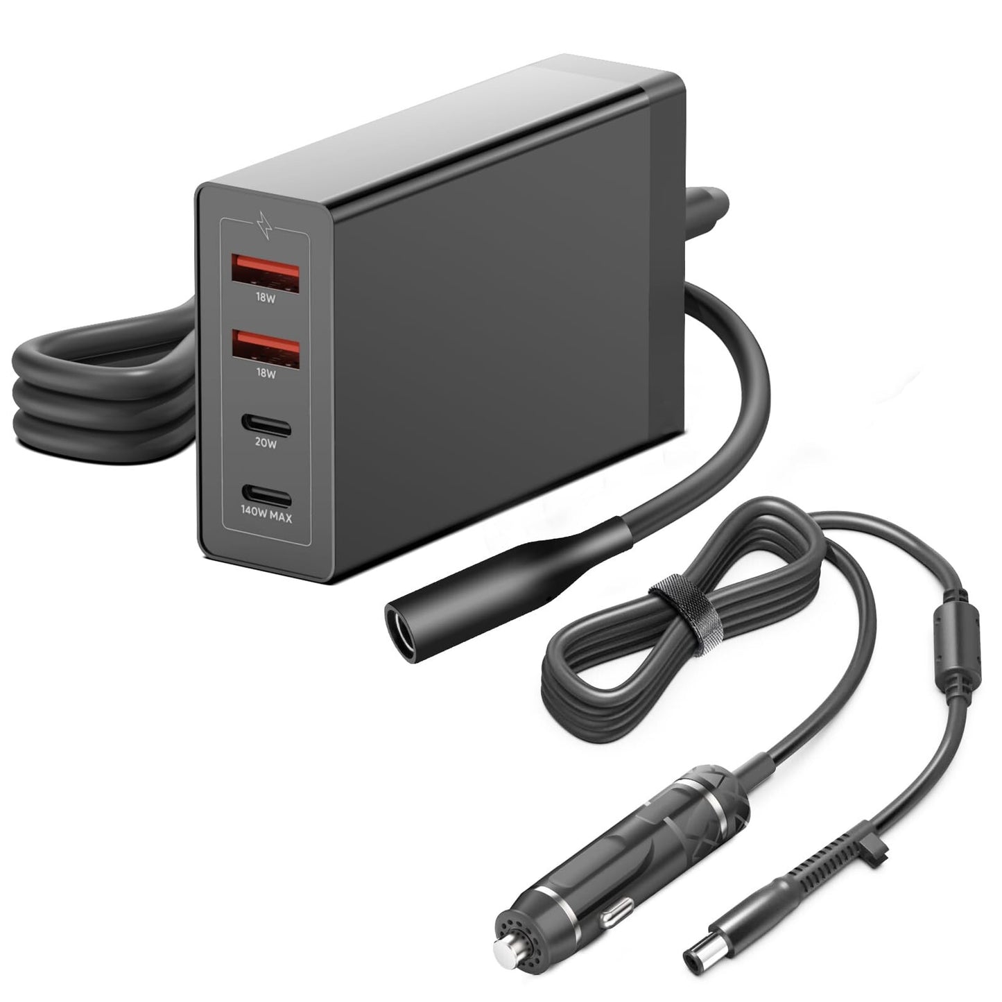 HKY Car Charger Multiple Ports Gan USB-C PD3.1(140W)+QC