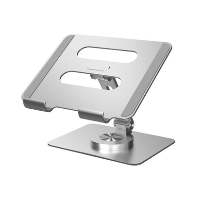 Adjustable Aluminum Alloy Desktop Stand with 360 Rotating Base,Multi-Angle Height Adjustable Desktop Holder Compatible with 4-12.9Inch Ipad,Mobile,Tablet Devices,Silver