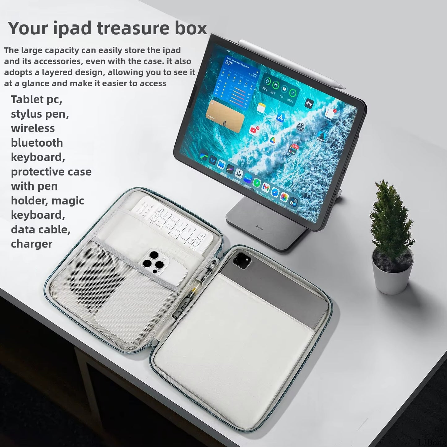 Tablet Cases Bag Sleeve 7.9-12.9 Inch Tablet Pouch for Ipad Air Case Pro Samsung Xiaomi Tablet Pouch Shockproof Multi Pockets