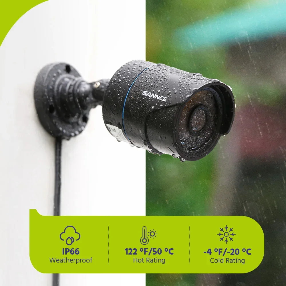 SANNCE 1X 2X 1080P Outdoor Bullet Home CCTV Security Camera 100Ft IR Night Vision Weatherproof Cameras 2MP CCTV Surveillance