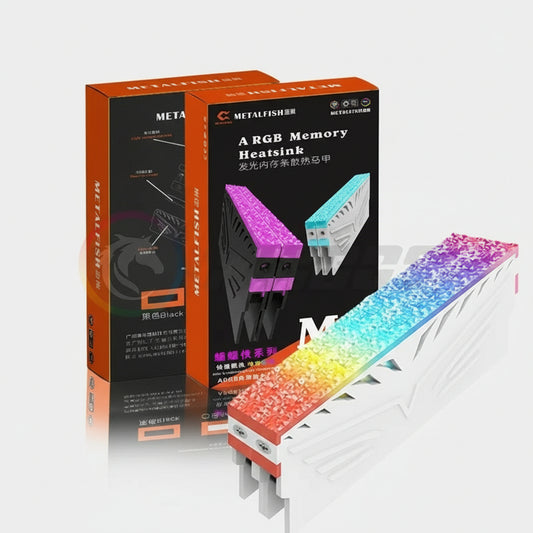 Computer RAM Heatsink 5V ARGB MOBO AURA SYNC, Diamond RGB Flow Style, Memory Stick Armor Vest for DDR3 4 5 Universal