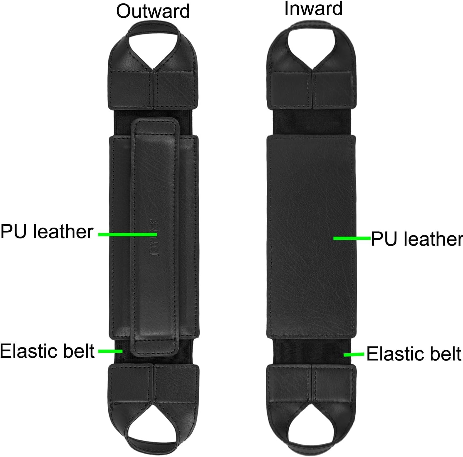 Universal Tablet Hand Holder Strap, 360 Degrees Swivel Leather Handheld Grip with Elastic Belt, Secure & Portable for 10.1" Tablets (Samsung Asus Ipad Etc), Black