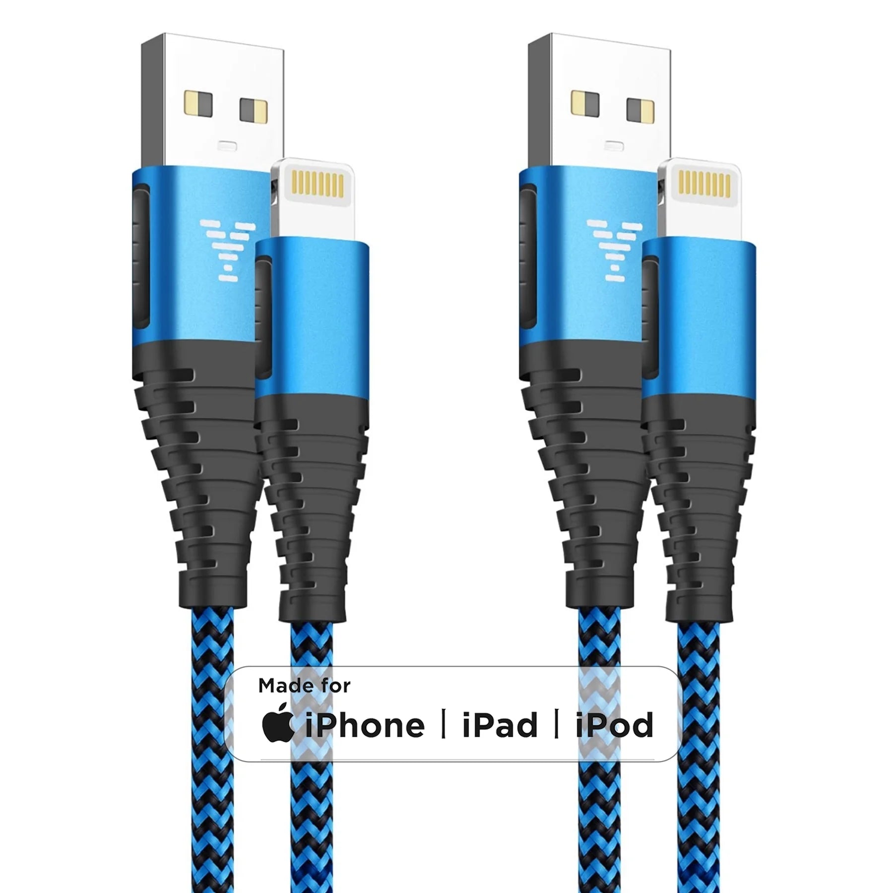 2 Pack Iphone Charger Cord 10Ft, Nylon Braided 3A Fast Charging Cable Compatible with Iphone 14/13/12/11, Blue