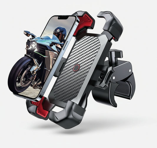 Motorcycle Phone Mount Bike Phone Holder, Auto Lock Adjustable Handlebar Phone Holder Mount for 4.7"-7" Cell Phones