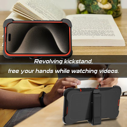 For Iphone 16 15 14 plus 13 12 Pro Max Shockproof Heavy Duty Case + Belt Clip