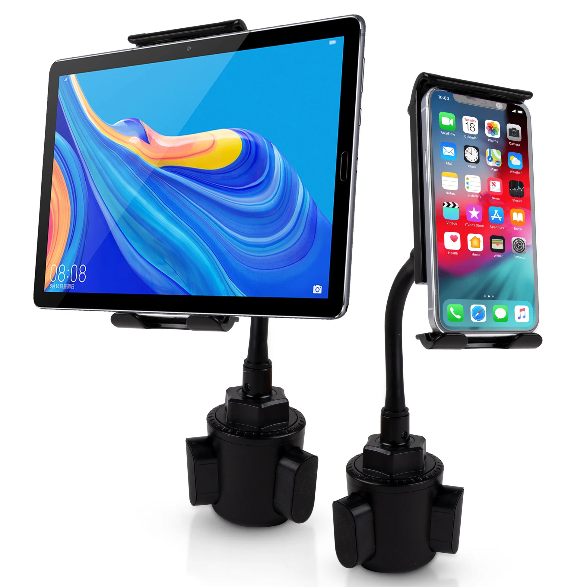Car Cup Holder Phone Mount 2 in 1 Cup Holder Tablet Mount & Cup Phone Holder for Car with Adjustable Base