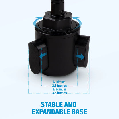 Car Cup Holder Phone Mount 2 in 1 Cup Holder Tablet Mount & Cup Phone Holder for Car with Adjustable Base