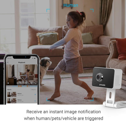 1080P Mini Wifi Pet Camera Two-Way Audio Smart Home Camera with Night Vision, Compatible with Alexa & the Google Assistant (2 Pack)