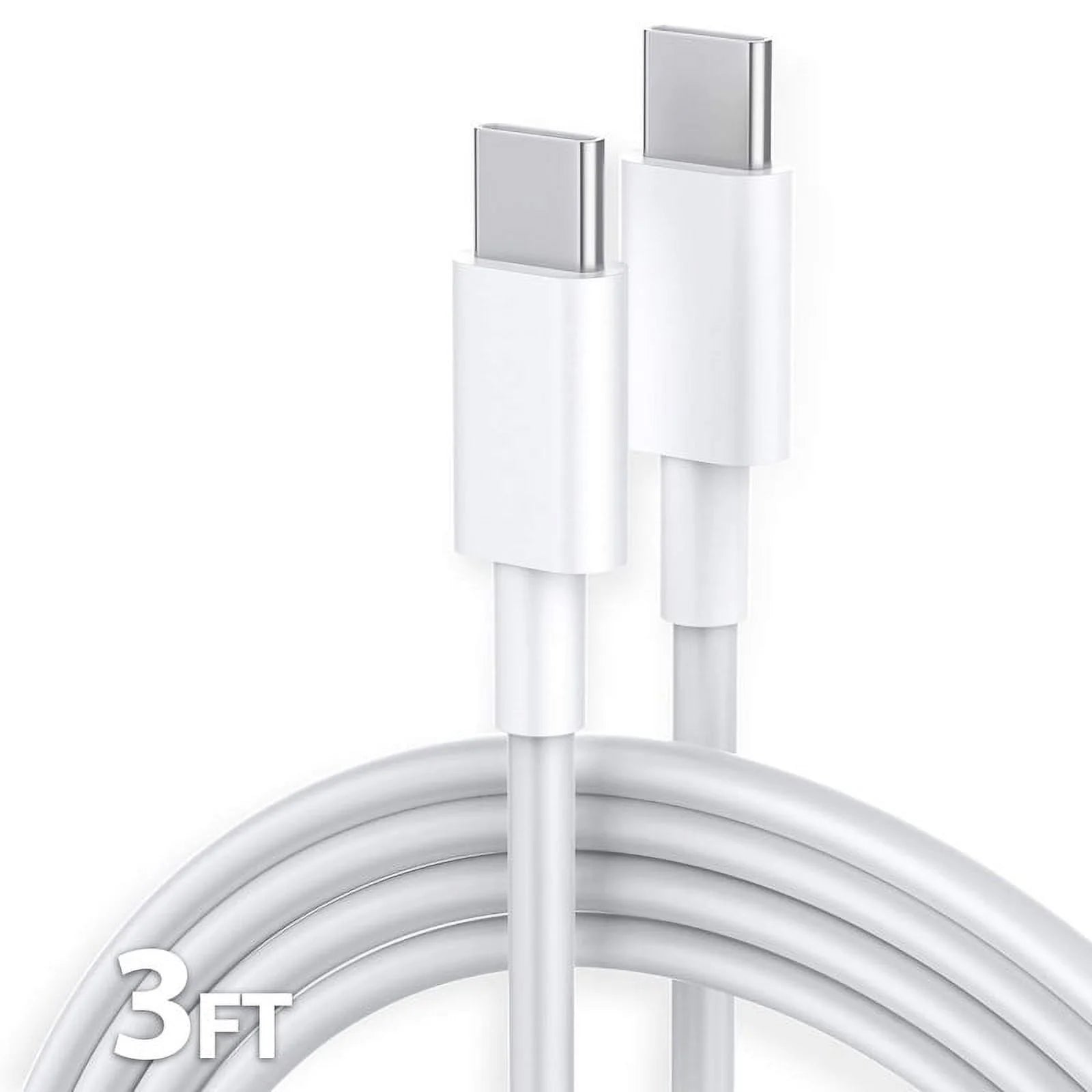 USB-C to USB-C PD Fast Charger OEM Charging Cable Compatible with Iphone 16 /15 Pro Max plus / Samsung Galaxy S25 S24 S23 S22 Ultra / Ipad Pro / Universal for All Type-C (3Ft, White)