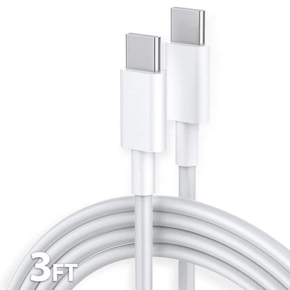 USB-C to USB-C PD Fast Charger OEM Charging Cable Compatible with Iphone 16 /15 Pro Max plus / Samsung Galaxy S25 S24 S23 S22 Ultra / Ipad Pro / Universal for All Type-C (3Ft, White)