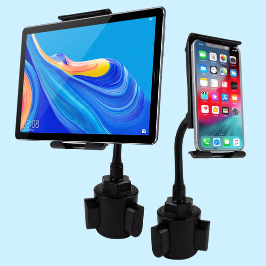 Car Cup Holder Phone Mount 2 in 1 Cup Holder Tablet Mount & Cup Phone Holder for Car with Adjustable Base