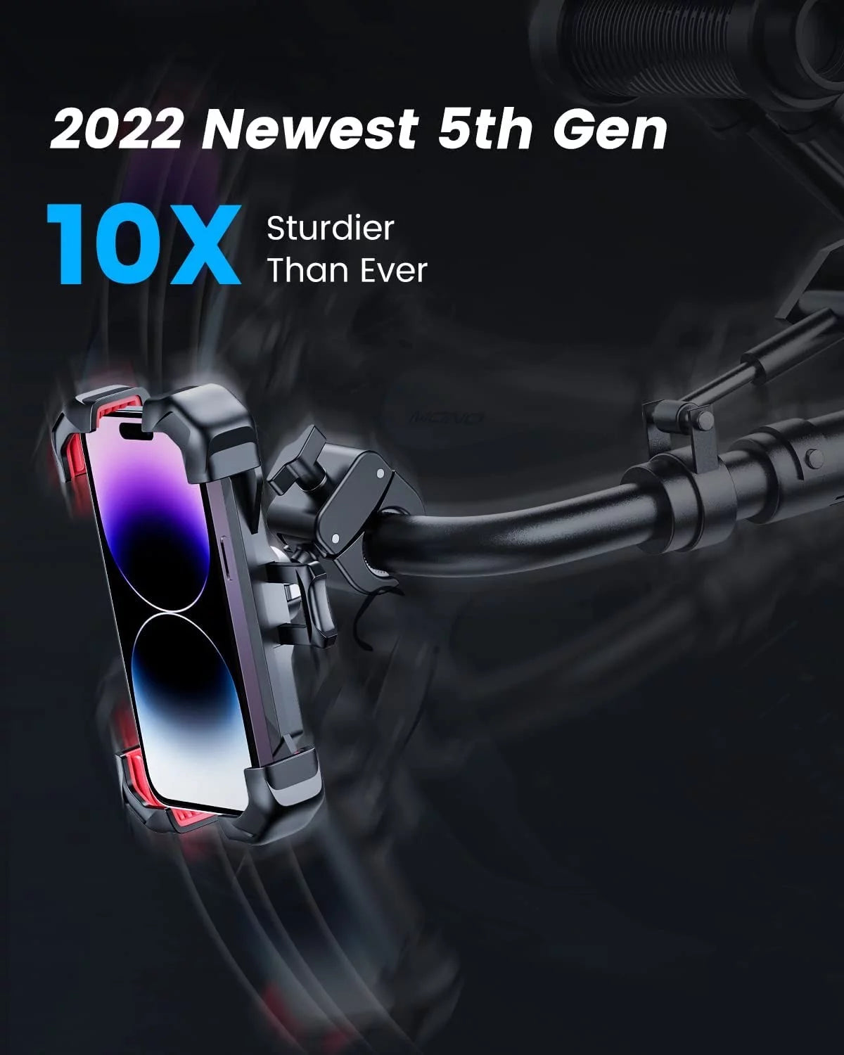 Motorcycle Phone Mount Bike Phone Holder, Auto Lock Adjustable Handlebar Phone Holder Mount for 4.7"-7" Cell Phones