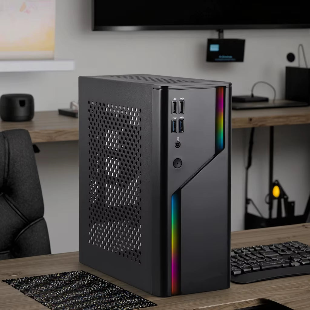 D32R Mini ITX Case, SFF Small Form Factor, Mini-Tower HTPC Computer Cases, Vented Panels 0.8Mm SPCC PC Chassis