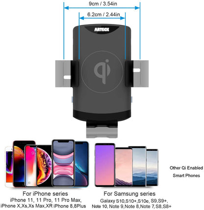 Cargador Rapido Inalambrico Para Auto Coche Cargador De Carro Samsung Y Iphone