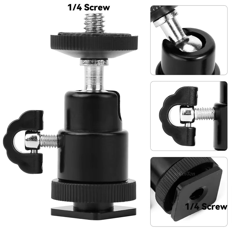 Tablet Stand Bracket Ring Light Ball Head Tripod Adapter Photography Camera Hot Shoe Phone Clip Replacement Parts Accessory