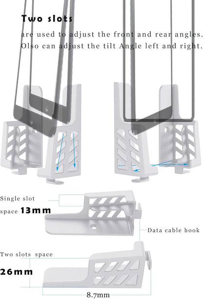 Universal Tablet Wall Mount Dock for Ipad Compatible with Phone Wall Mount for Charge Bedside Damage-Free Fit for Iphone/Tablet/Ipad/Kindle/E-Book/Fixed by Adhesive or Screws (2 Set)