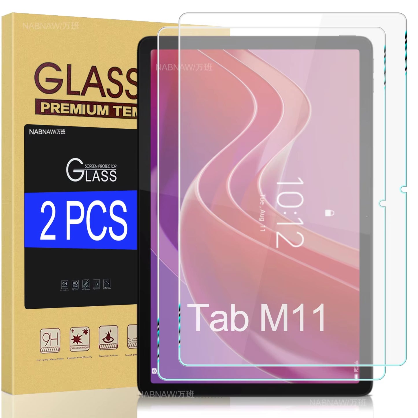 2 Pieces HD Scratch Proof Screen Protector Tempered Glass  Tab M11 11-Inch 2024 Tablet Protective Film Free Bubbles