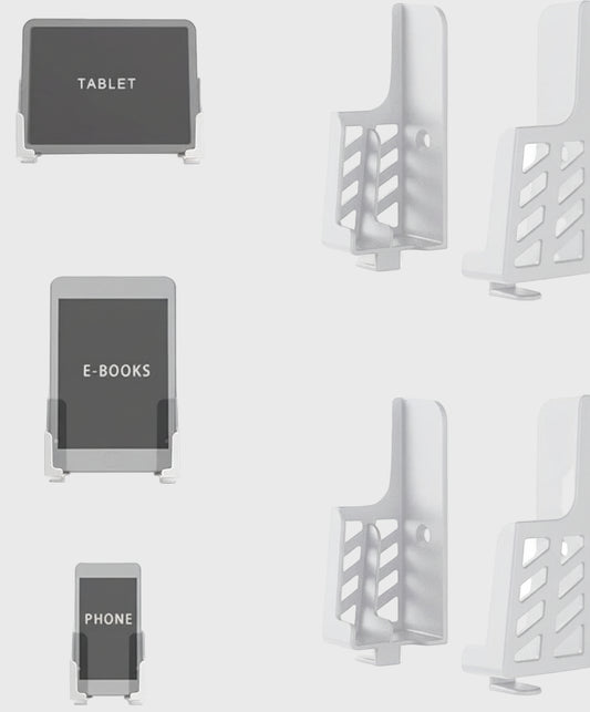 Universal Tablet Wall Mount Dock for Ipad Compatible with Phone Wall Mount for Charge Bedside Damage-Free Fit for Iphone/Tablet/Ipad/Kindle/E-Book/Fixed by Adhesive or Screws (2 Set)