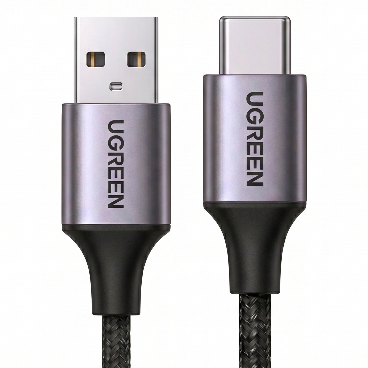 Close image of UGREEN USB cable grey color.