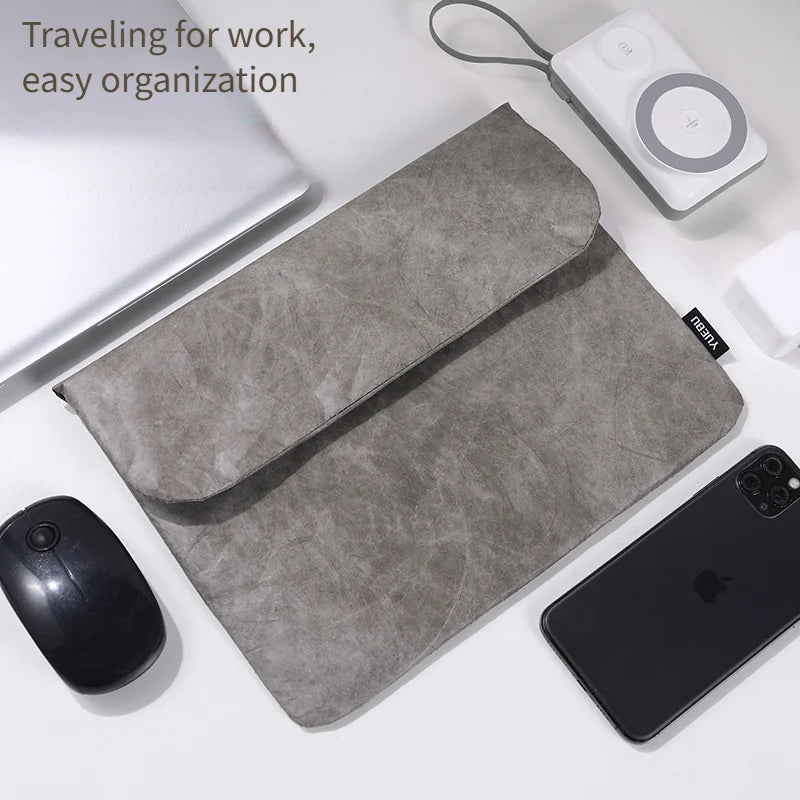 28X21Cm Vintage/Retro Style Tyvek Paper Tablet Sleeve Case, Bag for Ipad, Ipad Pro, Water Repellent, Scrapbooking Stickers Bags