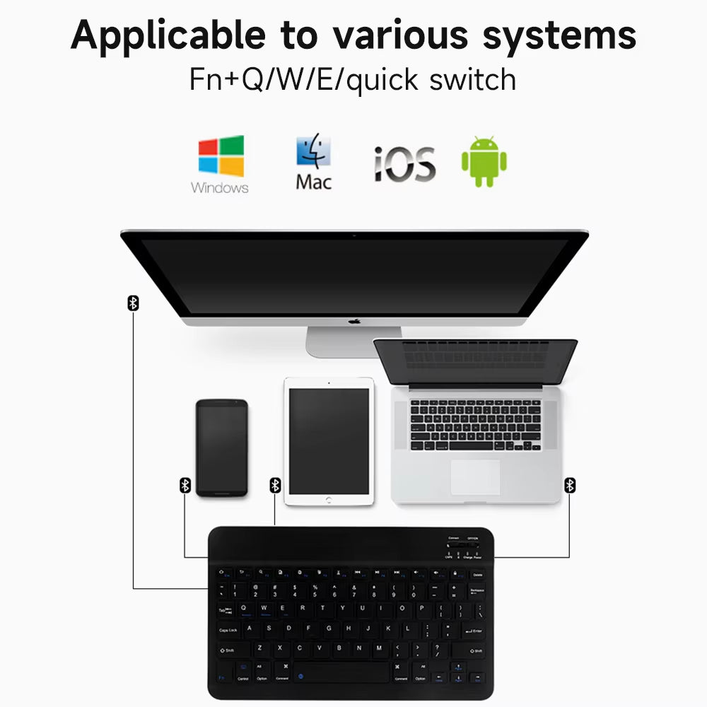 Bluetooth Keyboard for IOS Android Windows Wireless Keyboard for Tablet Cellphone Tablet Accessories for Ipad Samsung Tab Mouse