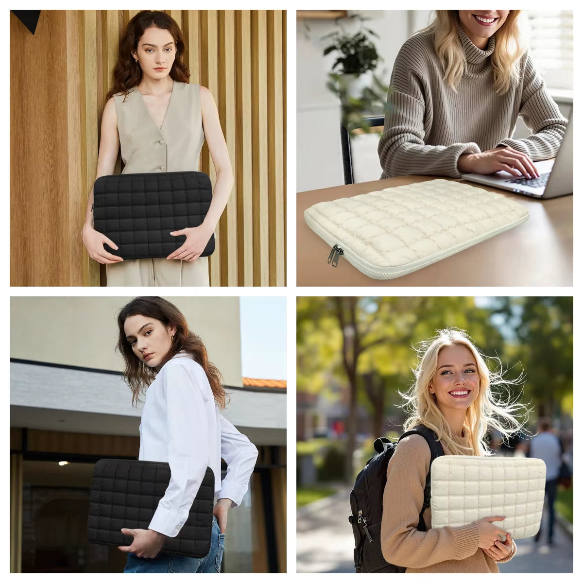 Puffy Laptop Bag Sleeve 11/13/14/15/15.6 Inch Quilted Case Laptop Cover for Macbook Air Pro/Ipad/Lenovo/Hp Puffer Notebook Pouch
