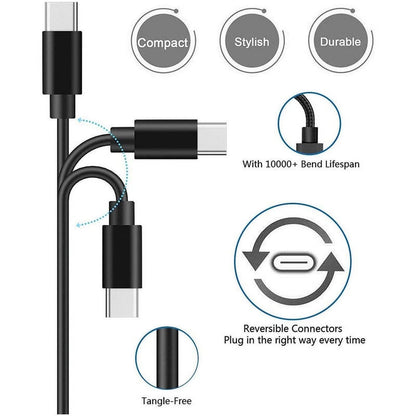 3 Pack  USB-C to USB-C PD Fast Charger OEM Charging Cable Compatible with Iphone 16 /15 Pro Max plus / Samsung Galaxy S25 S24 S23 S22 Ultra / Ipad Pro / Universal for All Type-C (3Ft, Black)