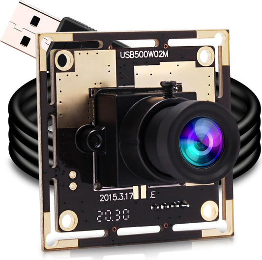 5Mp USB Camera for Computer 3.6Mm Lens MJPEG 5Megapixel Industrial Machine Vision HD USB Camera Module for Windows Linux Android System,Mini UVC USB2.0 Webcam Board for Laptop, PC, Jetson Nano