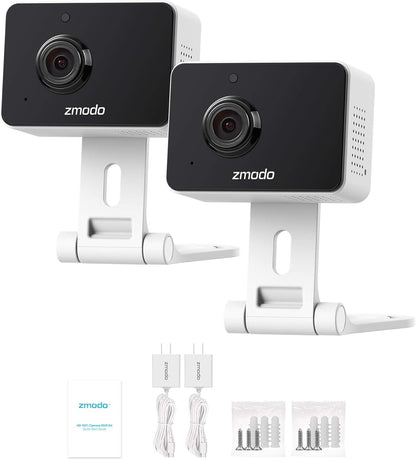 1080P Mini Wifi Pet Camera Two-Way Audio Smart Home Camera with Night Vision, Compatible with Alexa & the Google Assistant (2 Pack)