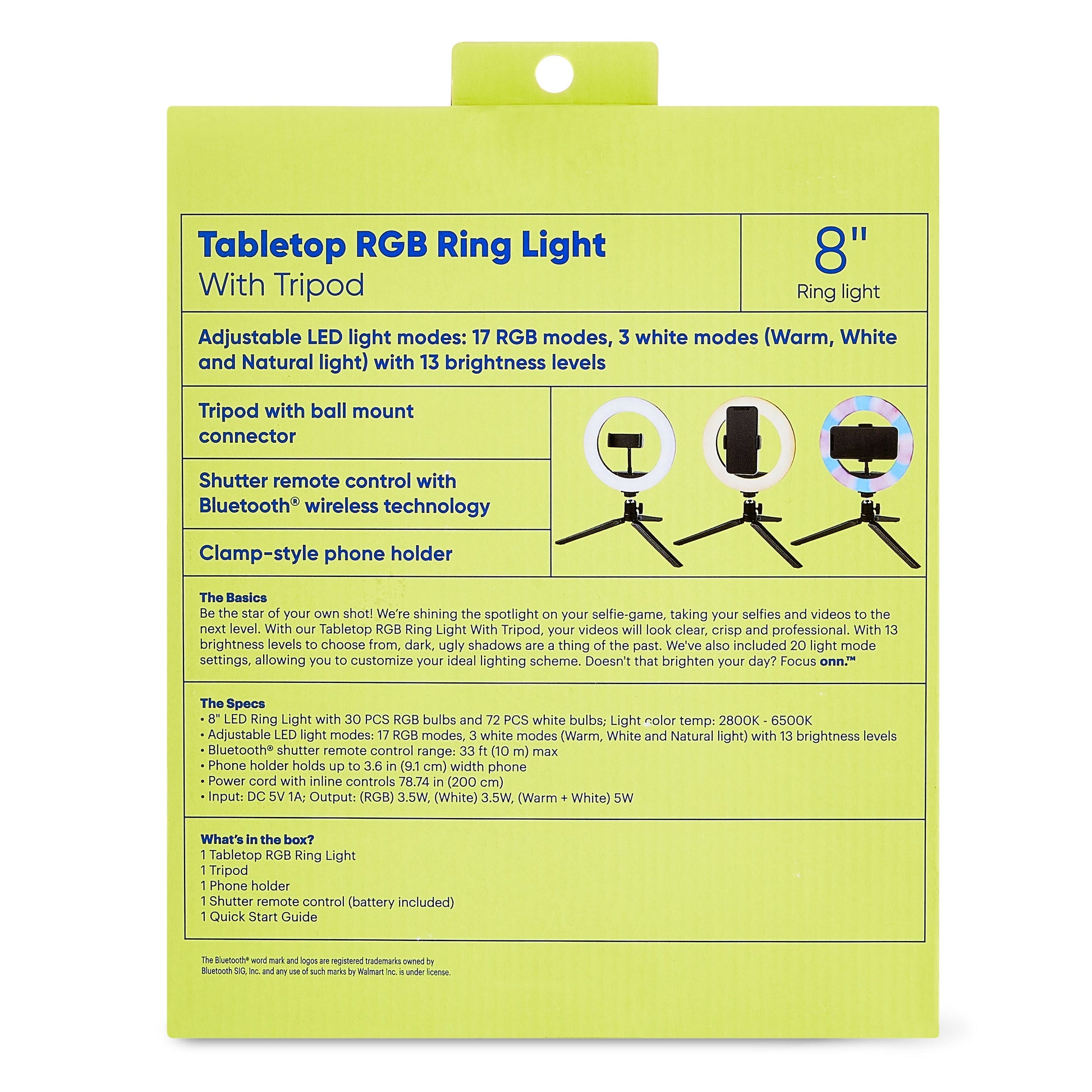 8" Tabletop RGB LED Ring Light with Tripod